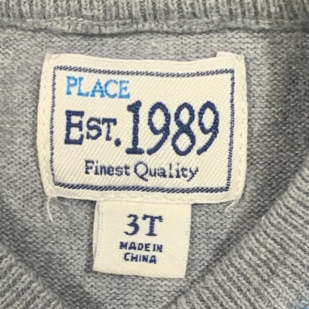 The Childrens Place Argyle Sweater Gray Blue Cream Kids‎ Size 3T Cotton